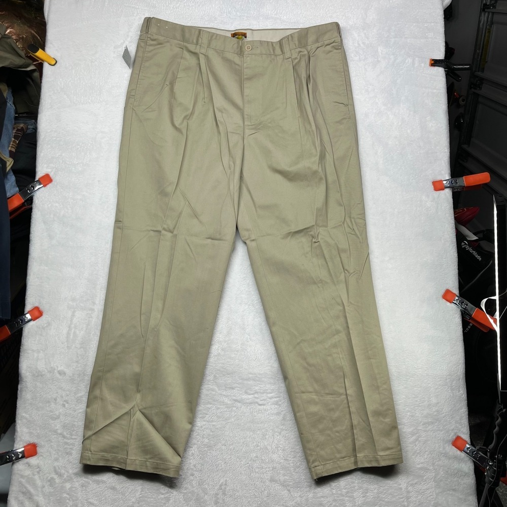 Cherokee Ultimate Dress Pants Men's Khaki Pleated Pockets Classic‎ 42X31 - NWT